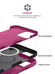 Силиконовый чехол с MagSafe для Apple iPhone 16 Pro, ICON2 MagCase, розовый, противоударный, панель с мягкой подкладкой, защита всего корпуса, поддержка беспроводной зарядки, совместим с защитными стеклами и пленками, ArmorStandart (ARM81319) - мініатюра 6