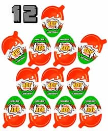 Комплект Шоколадних яєць Kinder Joy Майнкрафт Minecraft 12 шт. по 20 г