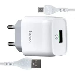 Сетевые зарядные устройства Hoco C12Q Smart QC3.0 charger set Micro (EU) Белый
