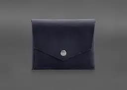 Кожаный кошелек mini 3.0 (кард-кейс) синий Crazy Horse