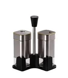 Органайзер набор Condiment Set для специй на подставке с 2 баночки для соли и перца120 мл Нержавеющая сталь
