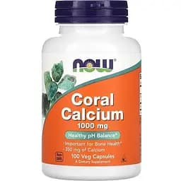 Вітаміни та мінерали NOW Coral Calcium 1000 mg, 100 вегакапсул