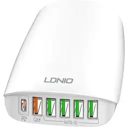 Зарядний пристрій адаптер 6 портів Ldnio A6573C 5 USB + 1 Type-C 65 ВТ