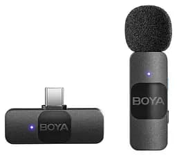 Професійний петличний бездротовий мікрофон Boya BY-V10 Type-C Black (18872)