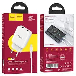 Адаптер HOCO Micro USB cable Speedy dual port charger set N7 |2USB, 2.1A| (Safety Certified) - мініатюра 2