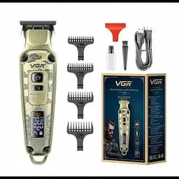Професійна машинка для стрижки акумуляторна з дисплеєм VGR V-901 Бронза - мініатюра 2
