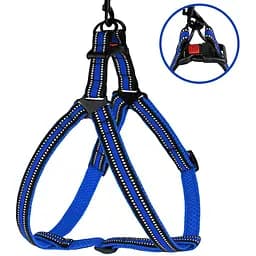 Шлея для собак Bronzedog Mesh Стандарт, розмір L, 58-71х2,5 см, синя - мініатюра 2