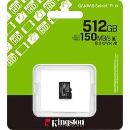 Карта пам'яті Kingston microSDXC Canvas Select Plus 512GB Class 10 UHS-I U3 А1 V30 (SDCS3/512GBSP) [157004] - мініатюра 3
