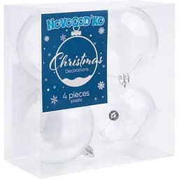 Набор новогодних шаров Novogod'ko 8 см прозрачный 4 шт. (974533)