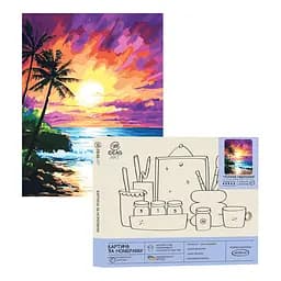 Набір для розпису по номерах "Тропічне узбережжя" 40*50 см, IDEA2-GX47235, ТМ "99IDEAS"