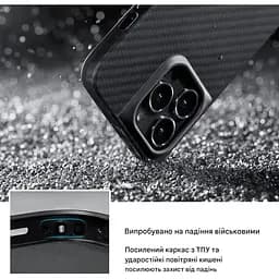 Протиударний чохол для iPhone 14 Pro Pitaka Military Grade MagSafe MagEz Case Pro 3 1500D Black/Grey (KI1401PP) - мініатюра 8