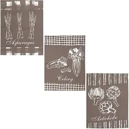 Набор кухонных полотенец Home Line Овощи 60х45 см 3 шт. коричневый (163500)