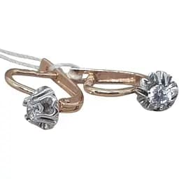 Золоті сережки Столична Ювелірна Фабрика з фіанітами. 113900