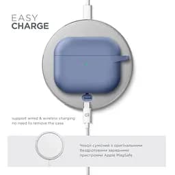 Силіконовий чохол для навушників Apple AirPods 3, Hang Case, фіолетовий, ультратонкий захисний кейс товщиною 2 мм, захист від подряпин, пилу та ударів, компактний, з карабіном для кріплення, ArmorStandart (ARM60311) - мініатюра 7