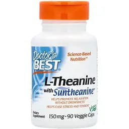 L-теанін Doctor's Best L-Theanine with Suntheanine 150 мг 90 вегетаріанських капсул