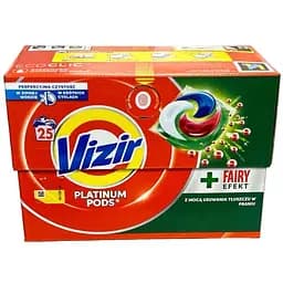 Капсулы для стирки Vizir Pods + Fairy Effect - универсальное средство, 25 стирок, двойная формула для жирных пятен 25шт