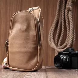 Сумка через плече для жінок з екошкіри Vintage 22790 світло-коричнева - мініатюра 9
