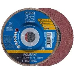 Круг лепестковый тарелчатый 125*22 А40 (нерж/металл) плоск.PFF POLIFAN STEELOX