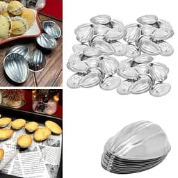 Набір з 40 металевих порційних формочок для випічки печива Горішки з ребристою поверхнею, Ласунка Сірий 87129