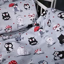 Підковдра MirSon Бязь Kids Time 17-0672 Silver Owlets 110х140 см Різнокольорова (2200010183993) - мініатюра 2