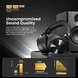 Навушники OneOdio Studio Max 1 Bluetooth Hi-Res Wireless/LDAC +3,5мм/6,35мм Audio (Studio Max 1 Black) - мініатюра 7
