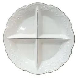 Менажниця порцелянова на 4 секції для закусок Ø 27 (см) тарілка кругла для сервірування Білий Yiwu 120-YH-HG033