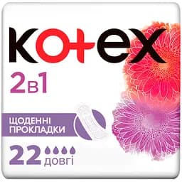 Прокладки ежедневные Kotex Extra Protect 2 в 1 длинные для легкой степени недержания 22 шт.