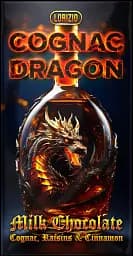 Шоколад молочний Lorizio з родзинками, корицею та коньяком "COGNAC DRAGON" 100 г