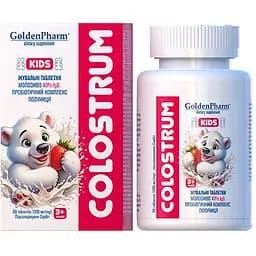 Колострум Golden Pharm Colostrum kids жувальні таблетки 1200 мг 60 шт.