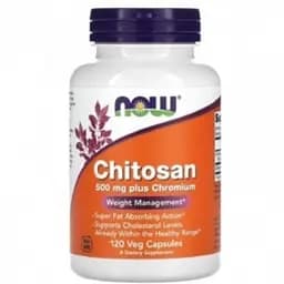 Хитозан с хромом 500 мг жиросжигатель в капсулах №120 Now Foods Chitosan plus Chromium