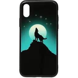 Чохол-накладка Toto Night Light Print Glass Case Apple iPhone XS Max Howling Wolf