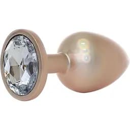 Анальная пробка Jewellery Pearl Gold Plug Clear L 9 см (золотой)