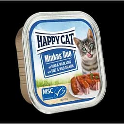 Влажный корм Happy Cat Minkas Duo Rind+Lachs для кошек паштет в соусе с говядиной и лососем 100 г