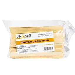 Шпатель деревянный для депиляции Silk&Soft 150x17x1,6 фасованный 100 шт