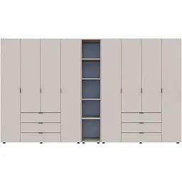 Распашный Шкаф для одежды Doros Гелар с Этажеркой Кашемир 4+4 ДСП 348.2х49.5х203.4 (80737654)