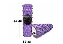Ролик массажный Grid Roller PRO 45 см Фиолетовый EasyFit fit0024971