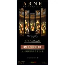 Шоколад чорний Arne 57% з мигдалем та грушею 100 г
