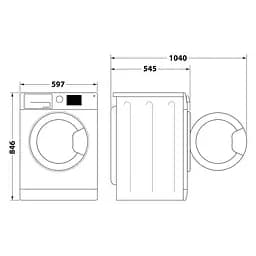 Whirlpool Сушильна машина Whirlpool тепловий насос, 8кг, A++, 54,5см, дисплей, люк чорний, білий - мініатюра 6