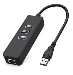 USB-Хаб Dynamode USB 3.0 - RJ45 Gigabit Lan с 3-х портовим хабом USB 3.0 (USB3.0-Type-A-RJ45-HUB3)