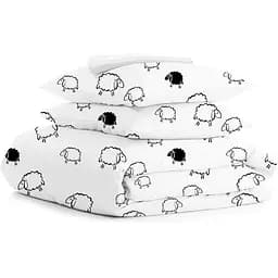 Комплект постільної білизни Cosas Sheep dark black CS4 Полуторний чорний (SheepBlackWhite_White_160)