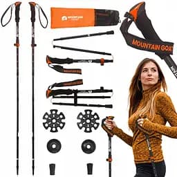 Треккинговые палки Mountain Goat Pro+ 43-130 см MG0008 Black/Orange (P-5907739318251)