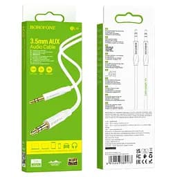 Аудіокабель Borofone BL16 Clear sound 3.5 мм/1 м білий - мініатюра 3