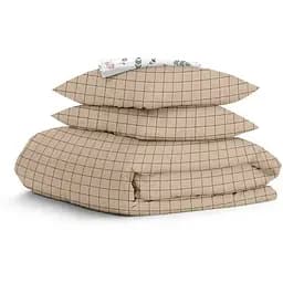 Комплект постільної білизни Cosas Beige geometry CS11 Євро бежевий (CellAshbeige_FoliageBirds_200)
