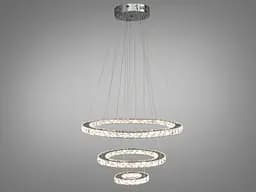 Люстра LED Diasha 7201-8W/580+400+200HR 66W, хром, дизайнерський стиль, регульована висота, пульт ДУ - мініатюра 2