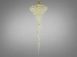 Вражаюча кришталева люстра "Кришталевий каскад" на 13 ламп, колір золото