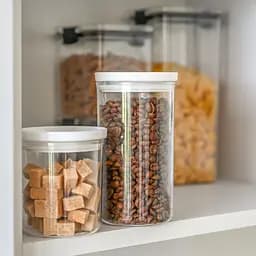 Ємність для зберігання МВМ My Home  Zerno Pasta 85х100 мм 350 мл прозора (KP-89 S T/WHITE) - мініатюра 5