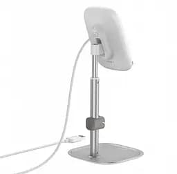 Настільний тримач для телефона Baseus Literary Youth Desktop Bracket (+Wireless Charging) Silver SUWY-D0S - мініатюра 3