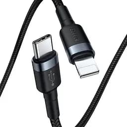 Кабель Baseus Cafule cable Type-C to iP PD 18W/20W 1m Gray+Black - мініатюра 2