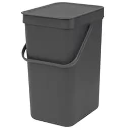 Ведро для мусора Brabantia Sort&Go темно-серое 12 л (109805)