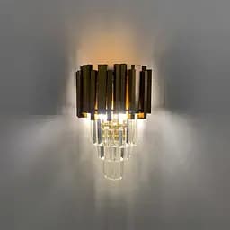 Кришталевий настінний світильник у золотому каркасі Line F WS 152/2